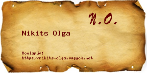 Nikits Olga névjegykártya